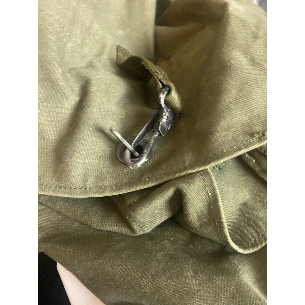 VINTAGE US ARMY Unisex Green Duffle Backpack Bag Size One Size Canvas Olive